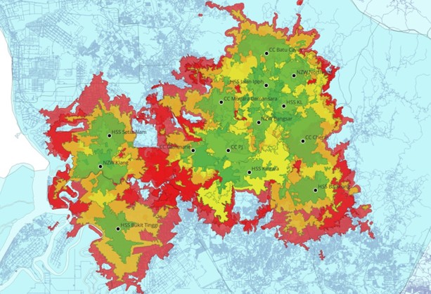 Drive Time and Accessibility Map Klang Valley Malaysia