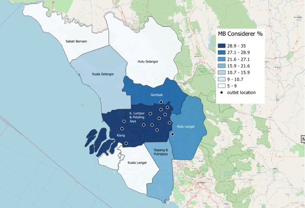 Competitive Landscape and Consumer Consideration Map Klang Valley Malaysia