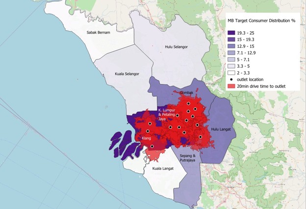 Catchment Area and Target Market Map Klang Valley Malaysia